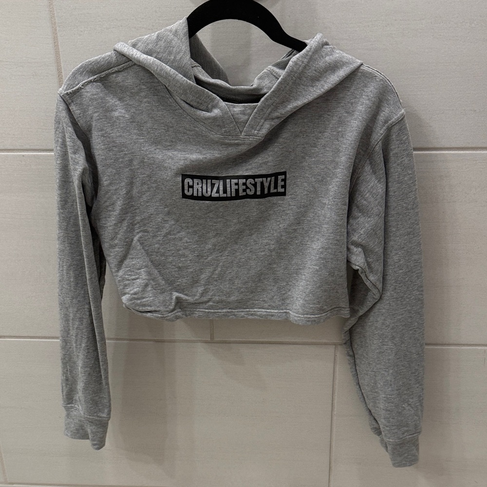 CruzLifestyle Grey Cropped Hoodie
